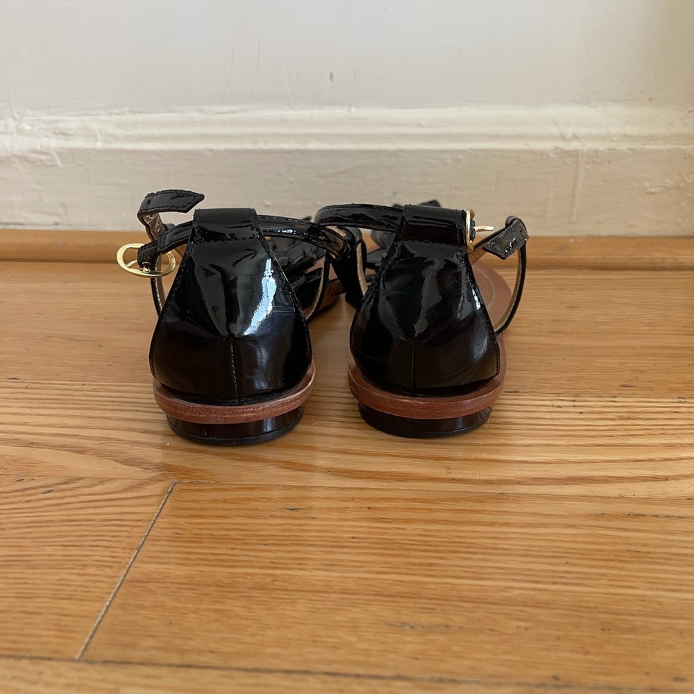 Coach Patent Leather floral t-strap sandals - Picture 3 of 3
